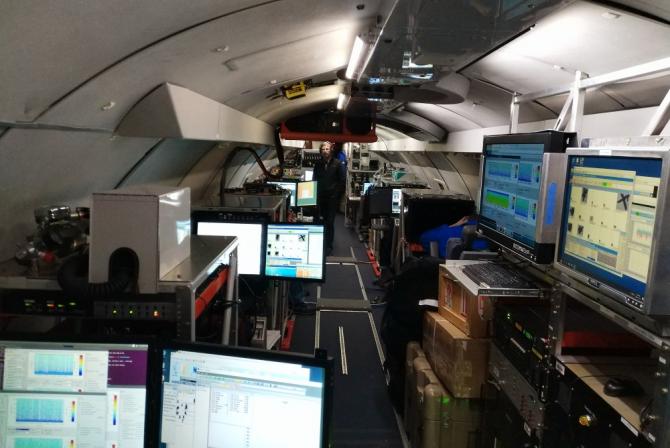 Interior view of the aircraft cabin