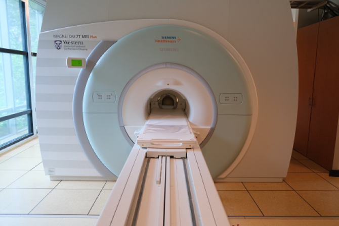 View of the MRI from the exam table.