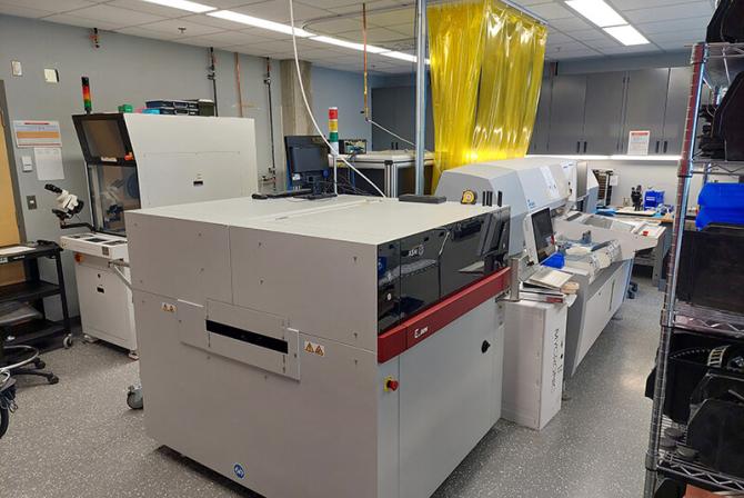Equipment setup in a lab.