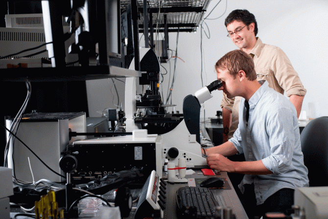 Staff using research infrastructure in the laboratory