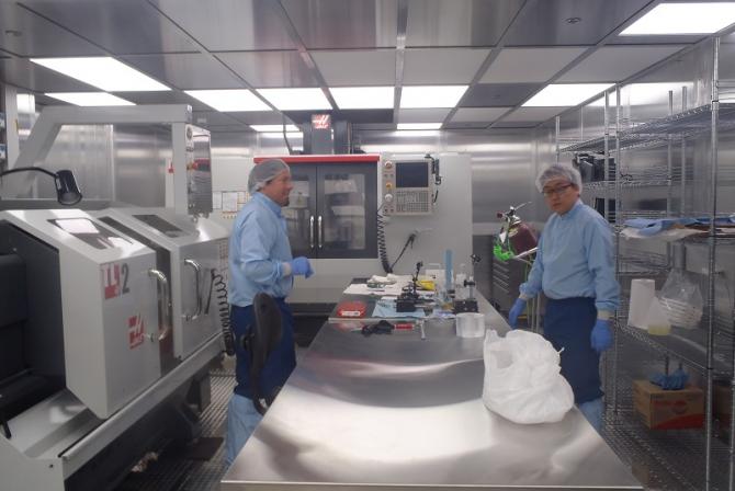 Staff at work in the cleanroom
