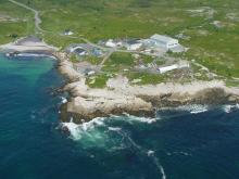 Aerial view of a coastal research facility
