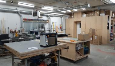 Equipment in a woodworking shop